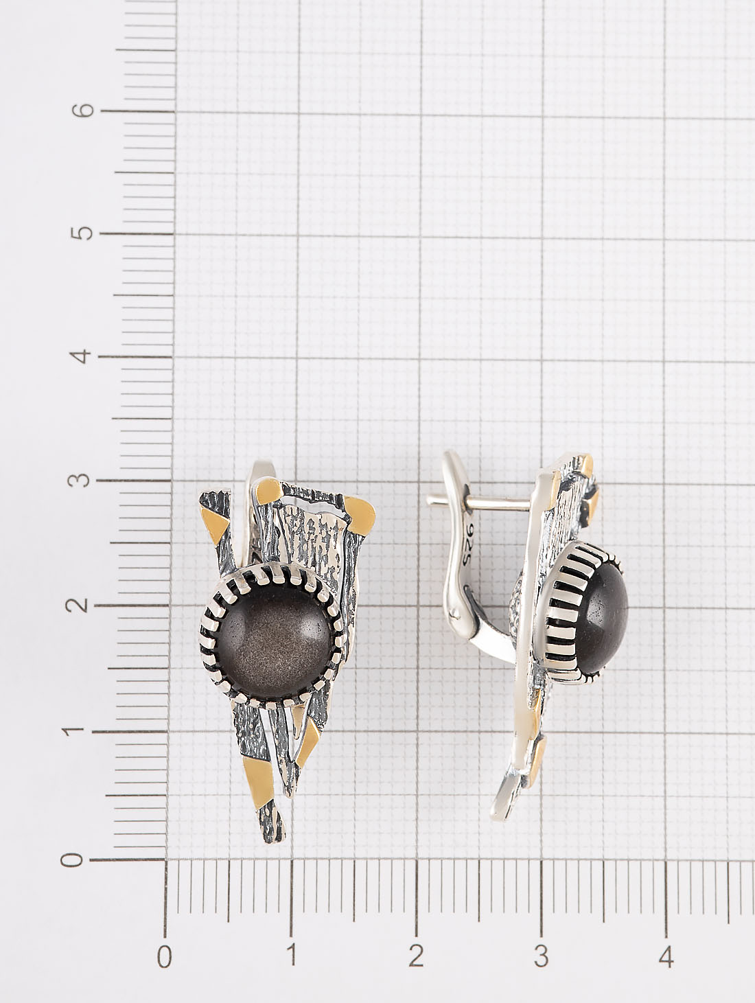 Err1504z Обсидиан Серьги (Ag 925)