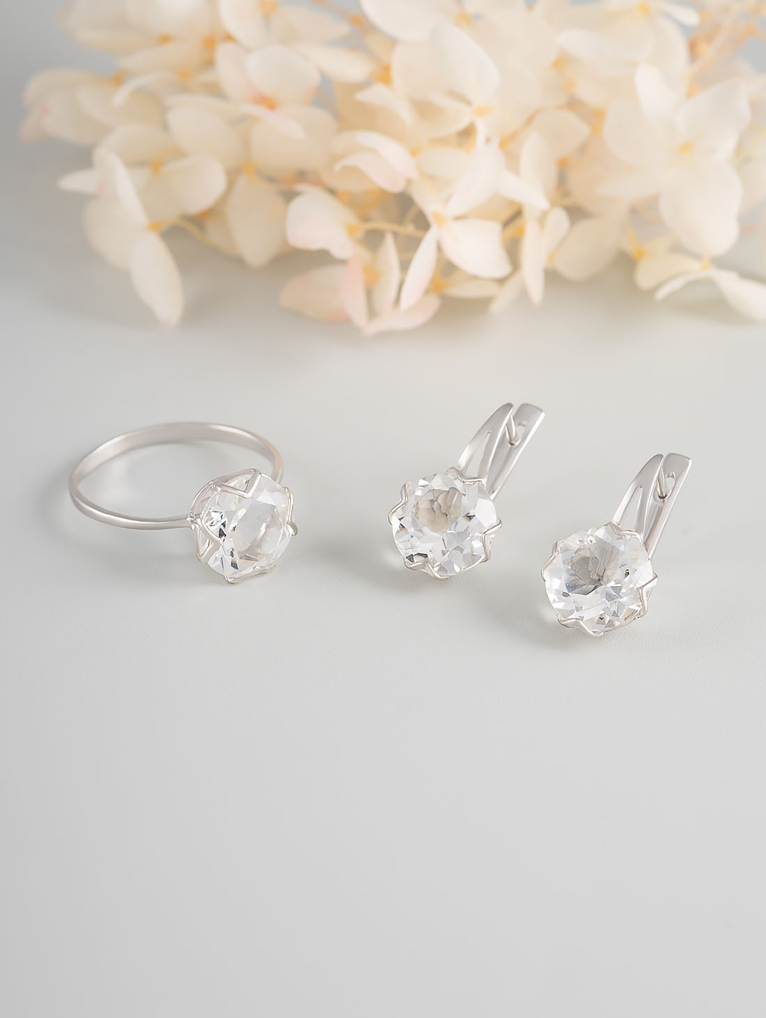 1490R Хрусталь Серьги (Ag 925)