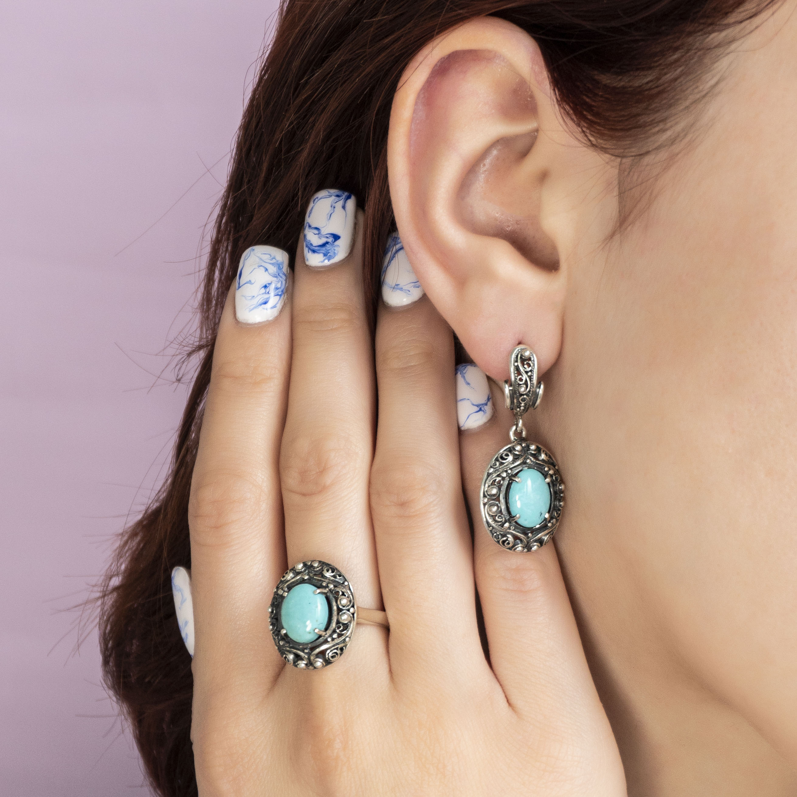 0222 Бирюза Кольцо (Ag 925)