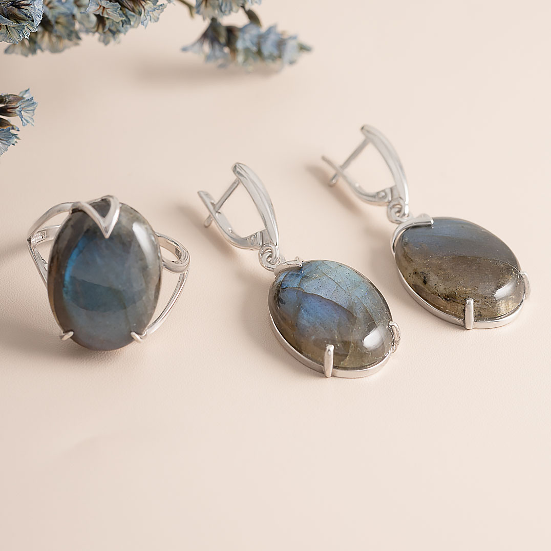 1614R Лабрадор Серьги (Ag 925)