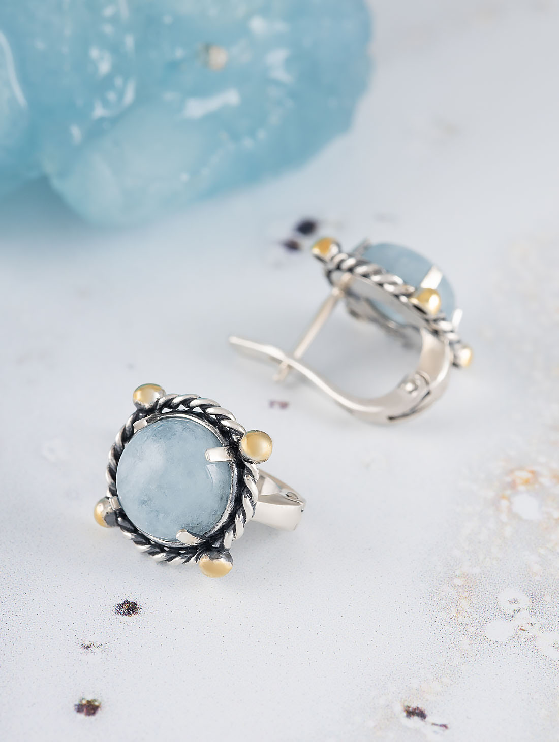 Err1480z Аквамарин Серьги (Ag 925)