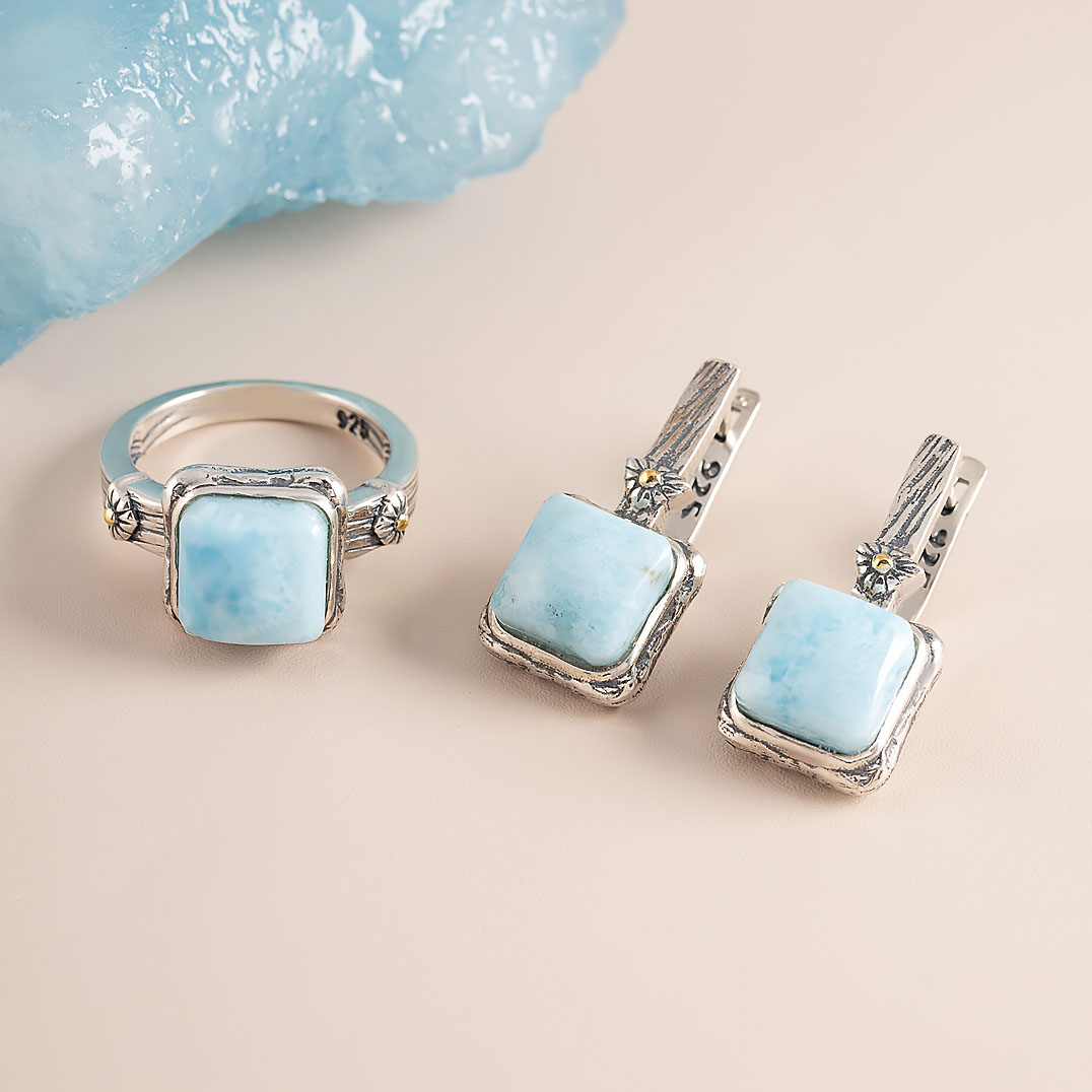 Rrr1260z Ларимар Кольцо (Ag 925)