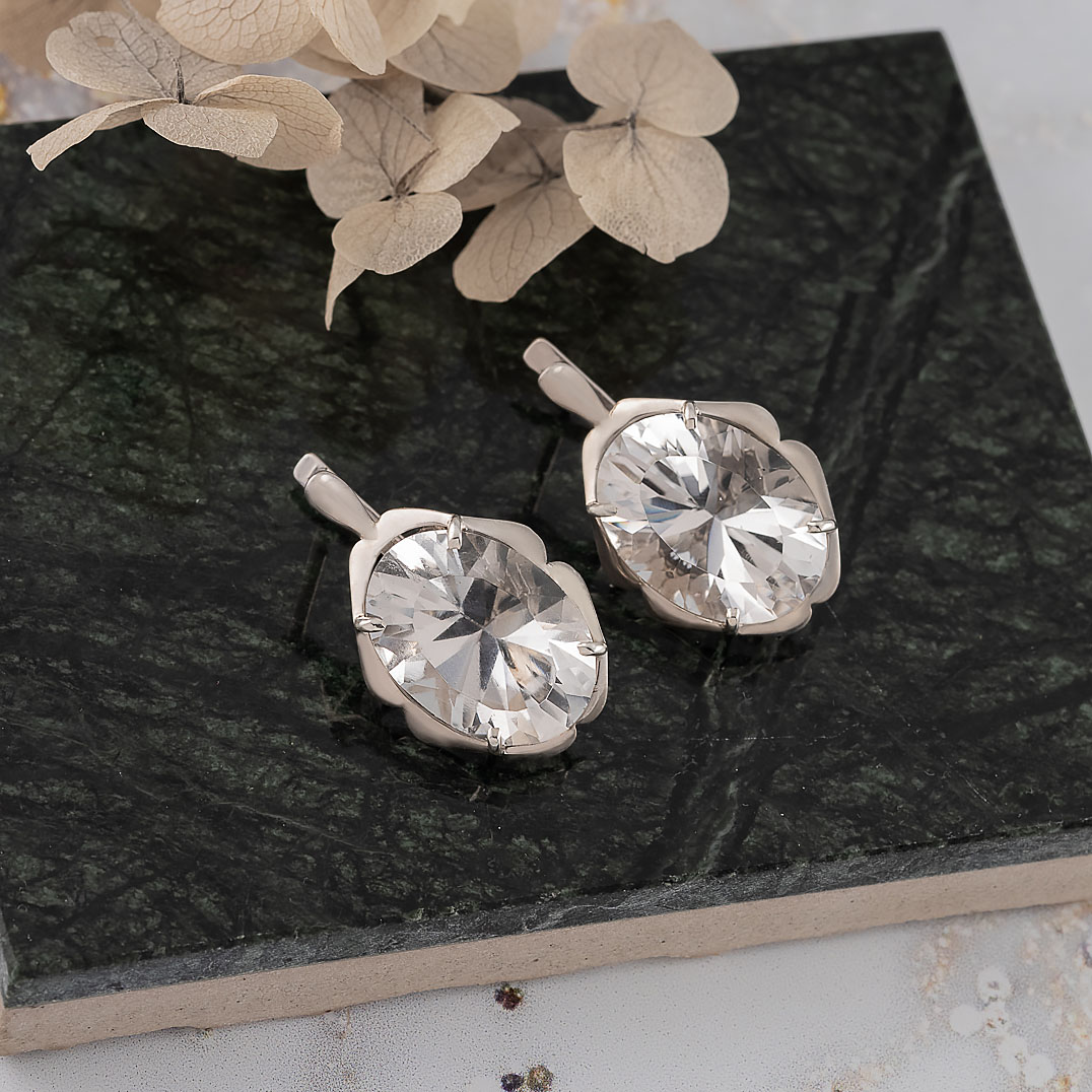 1575R Хрусталь Серьги (Ag 925)