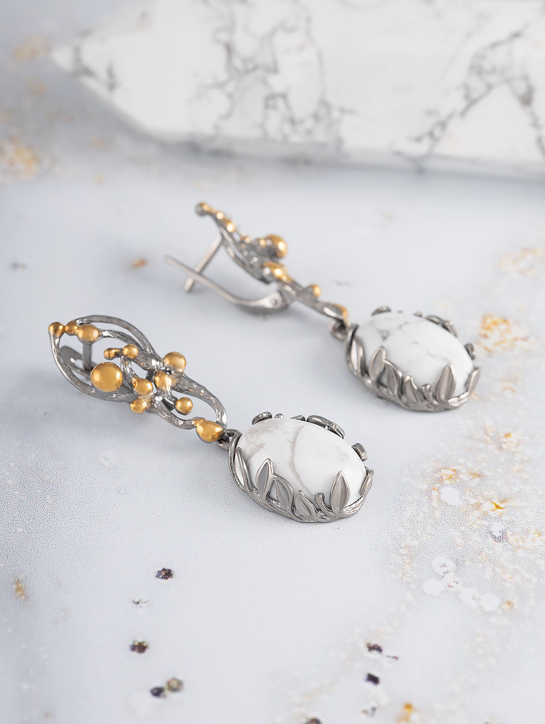 1593R Кахолонг Серьги (Ag 925)