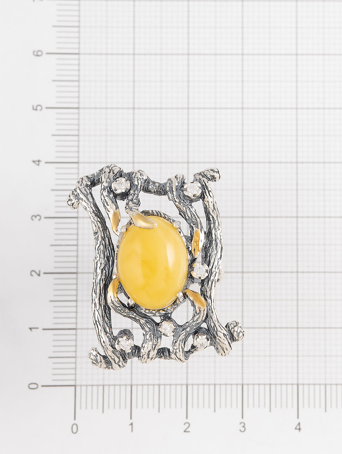 Rrr1103z Янтарь бел Кольцо (Ag 925)