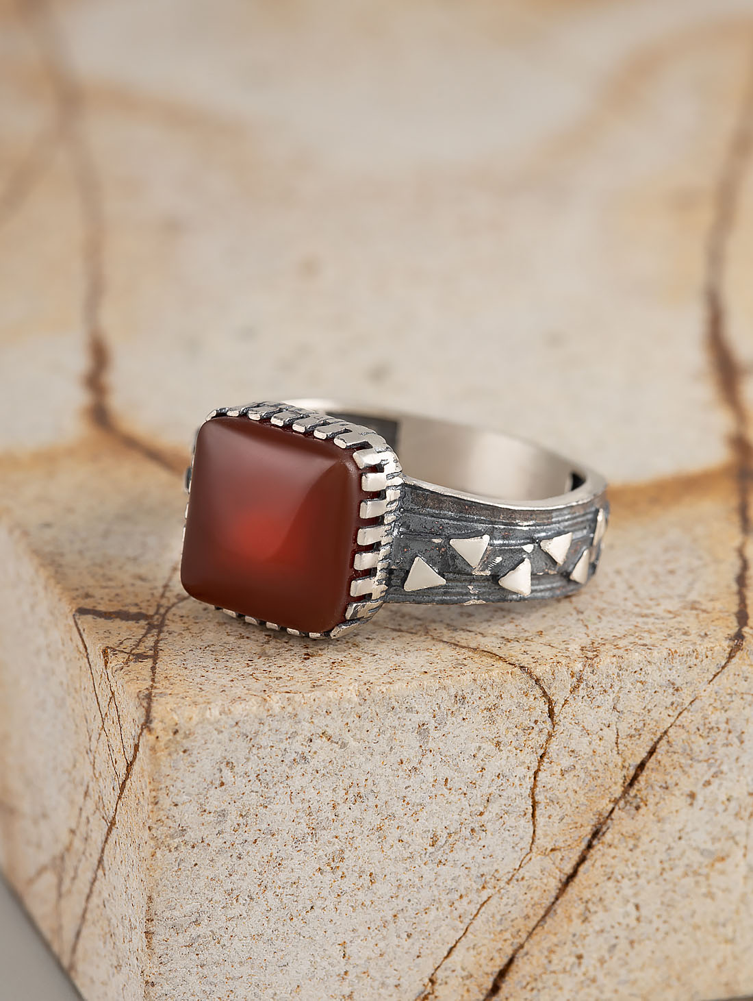 Rrr1493 Сердолик Кольцо (Ag_925)