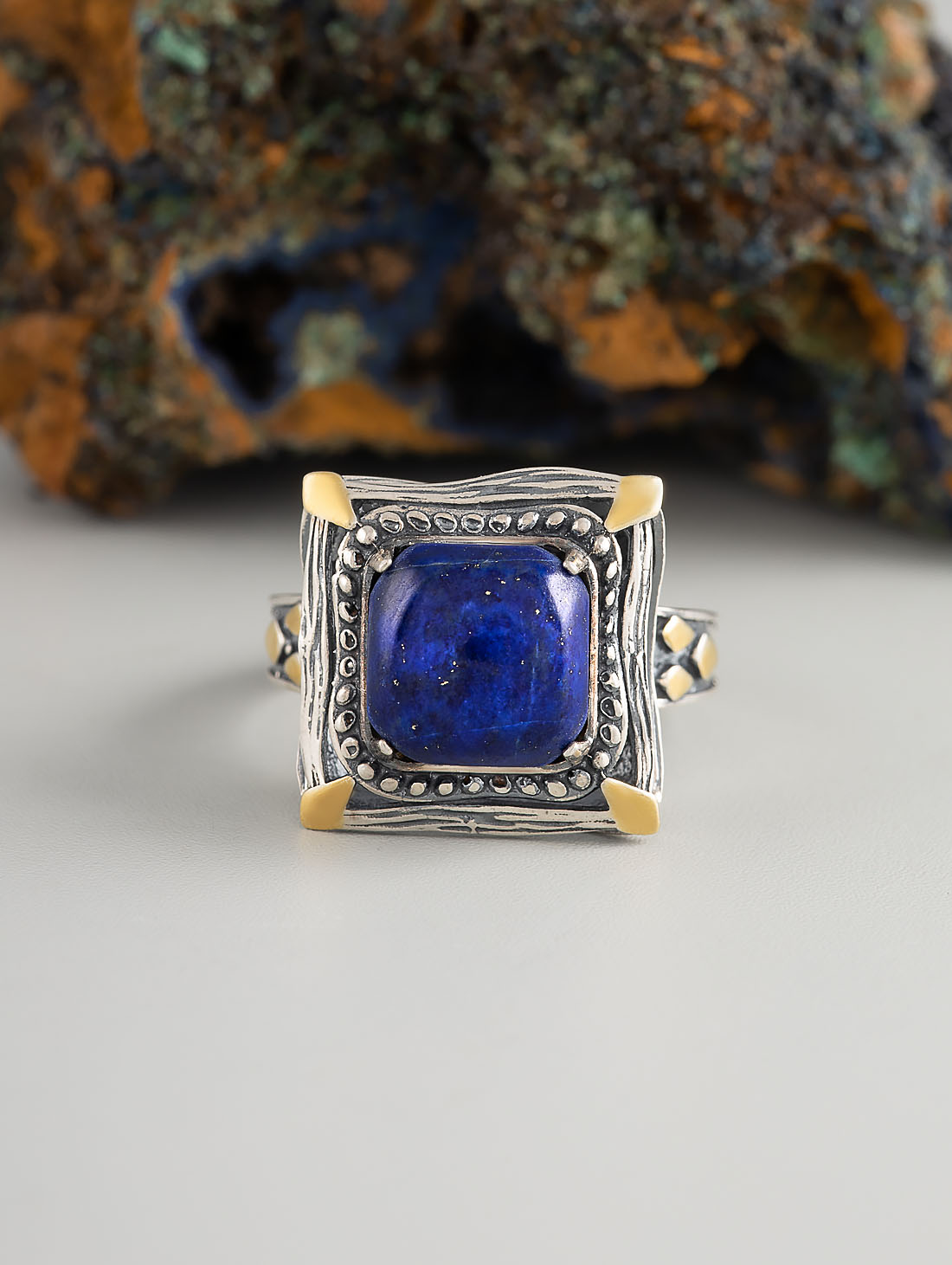 Rrr1340z Лазурит Кольцо (Ag 925)