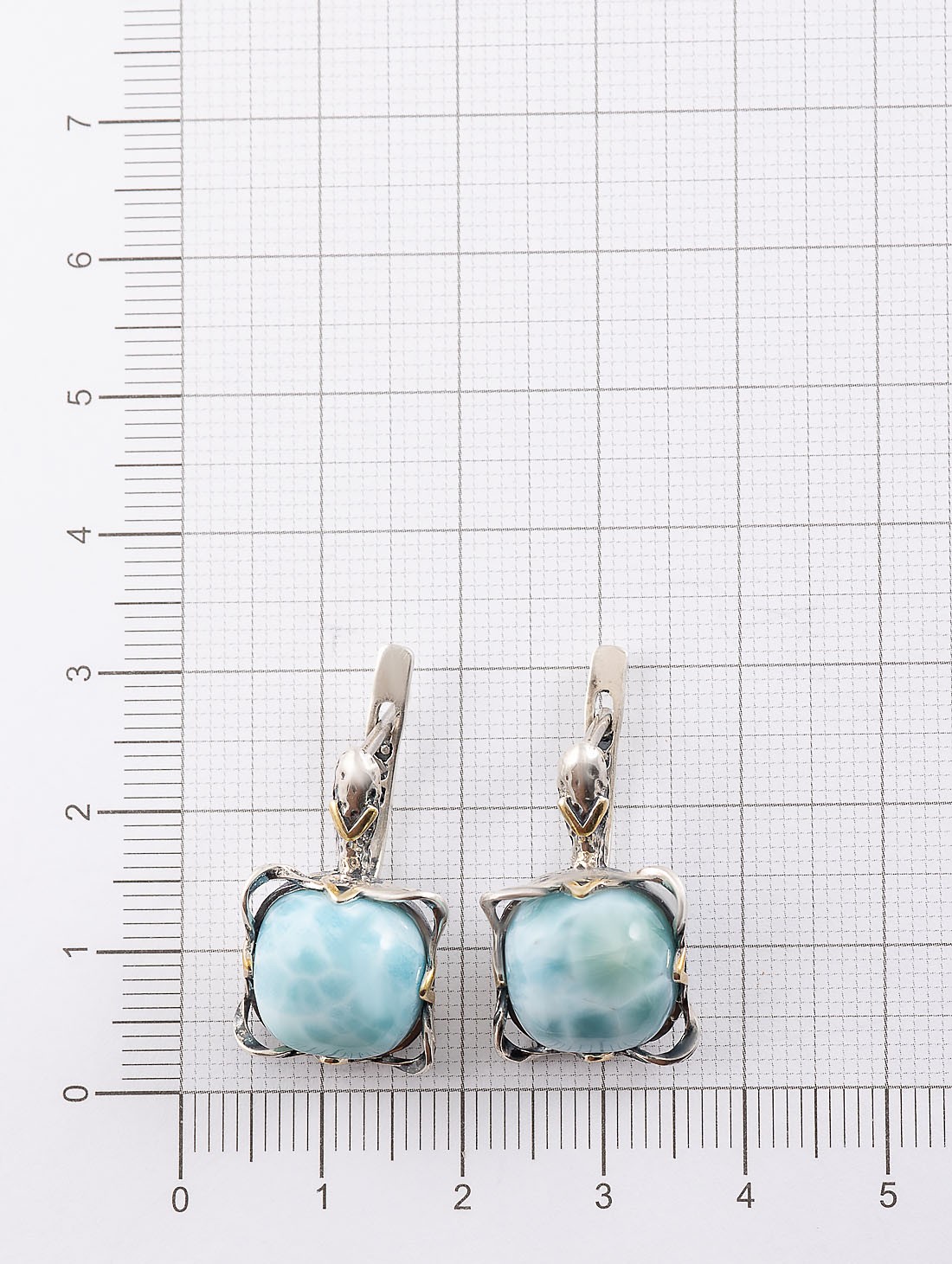 Err1339z Ларимар Серьги (Ag 925)