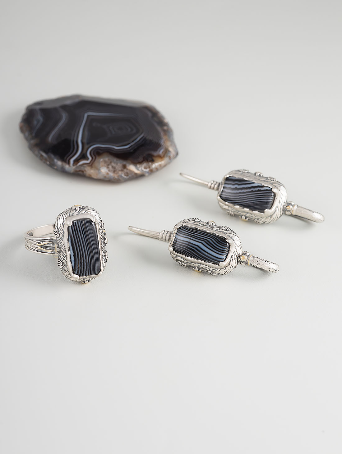 Err1350z Агат Серьги (Ag 925)