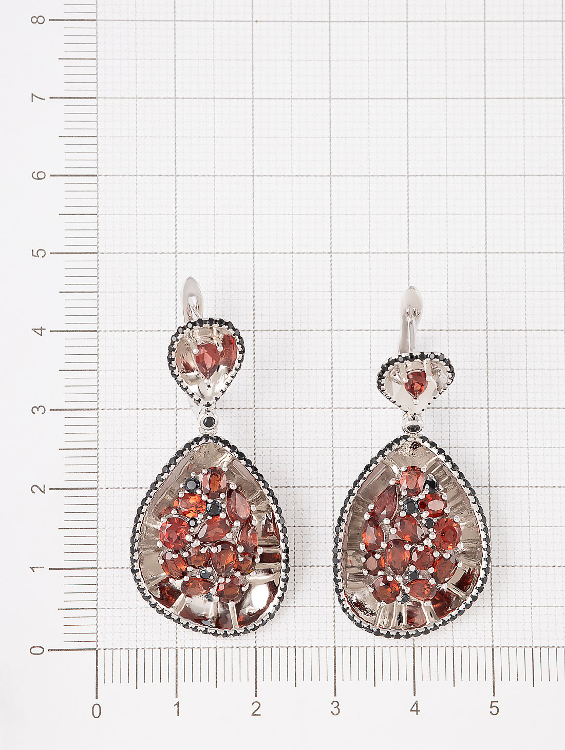 С0422G Гранат Серьги (Ag 925)