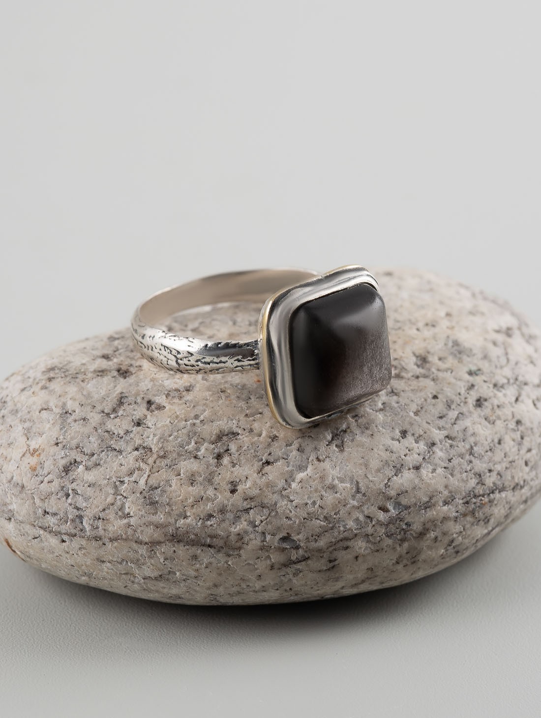 Rrr1306z Обсидиан Кольцо (Ag 925)