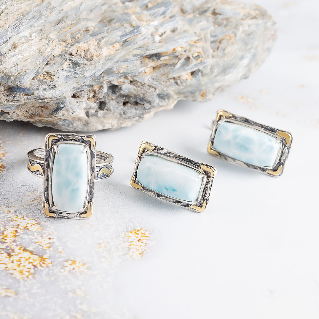 Err1330z Ларимар Серьги (Ag 925)