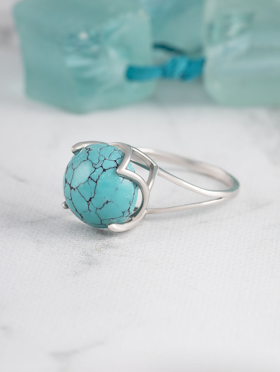 0529R Бирюза Кольцо (Ag 925)