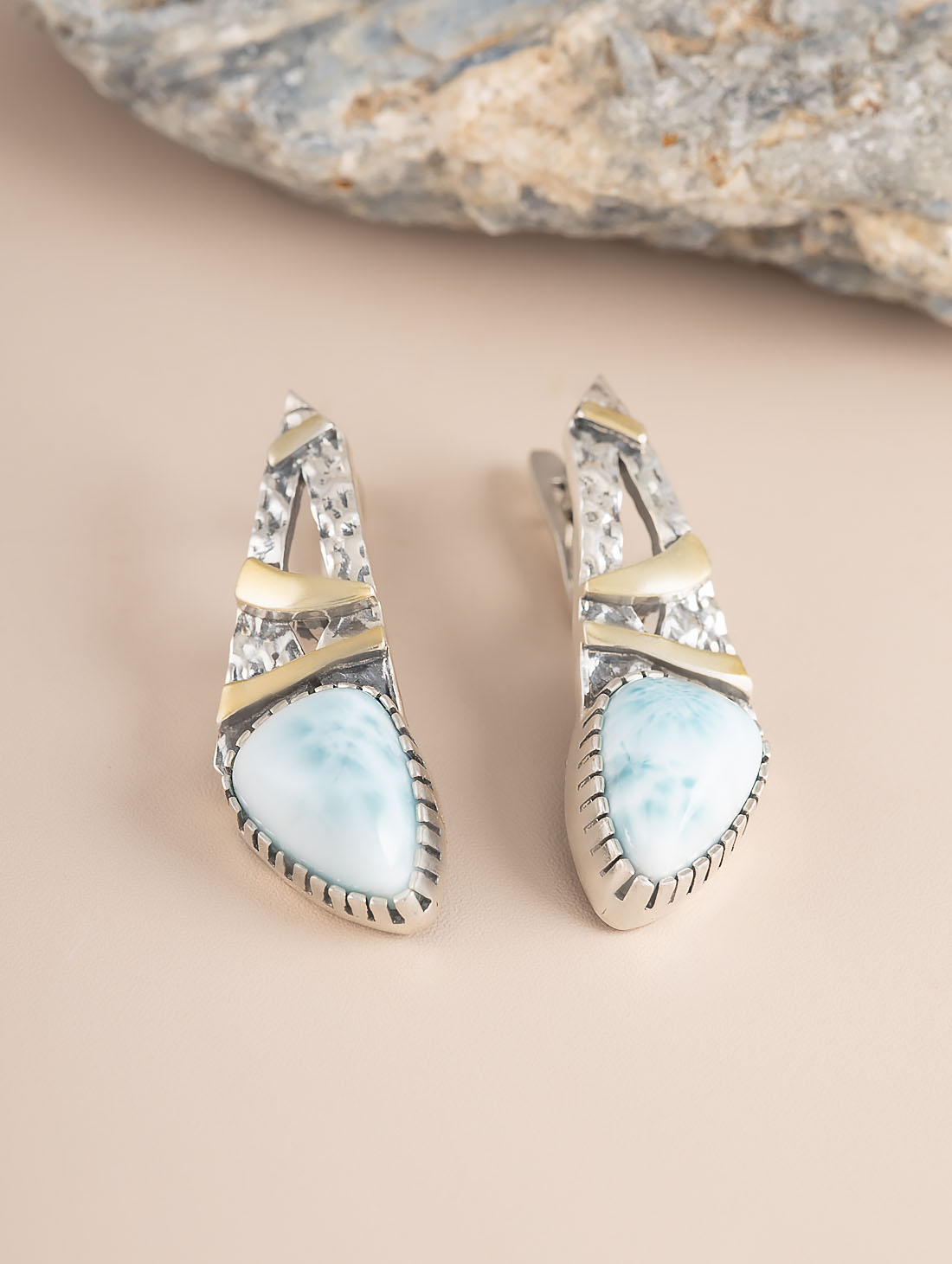 Err1494z Ларимар Серьги (Ag 925)