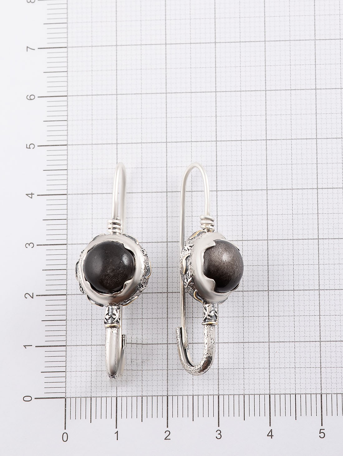 Err1346z Обсидиан Серьги (Ag 925)