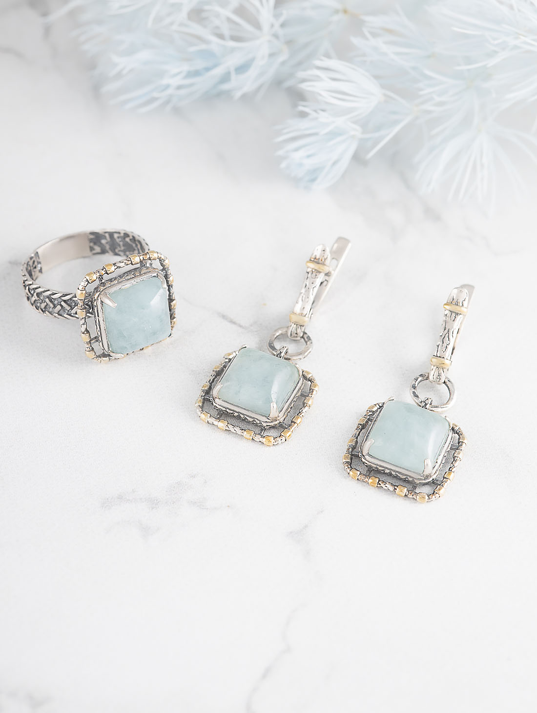 Err1324z Аквамарин Серьги (Ag 925)