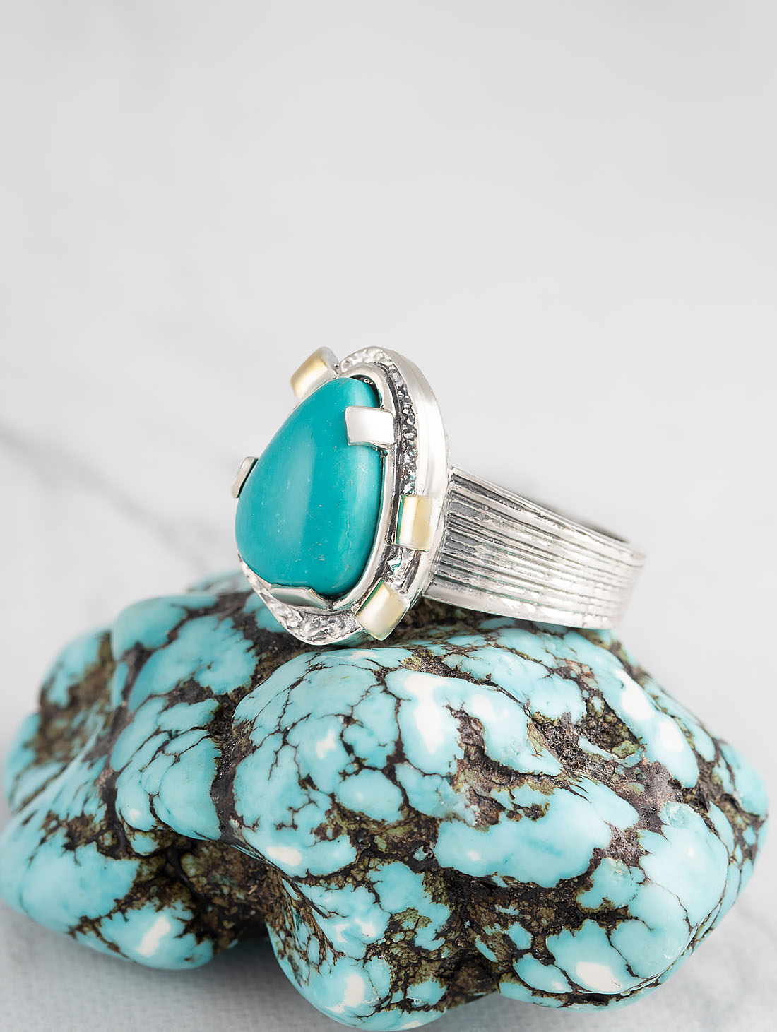 Rrr1462z Бирюза Кольцо (Ag 925)