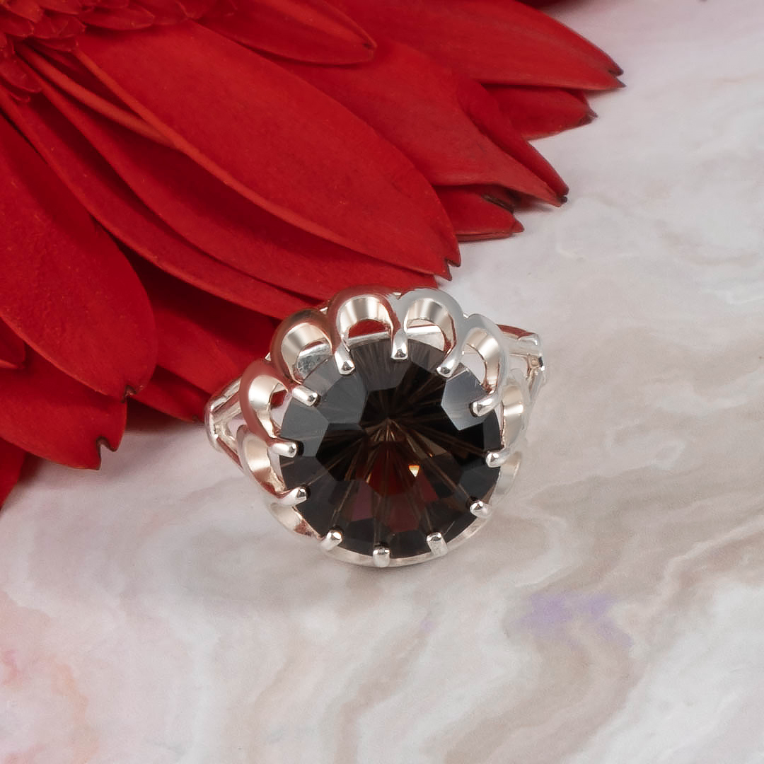 0563R Раухтопаз Кольцо (Ag 925)