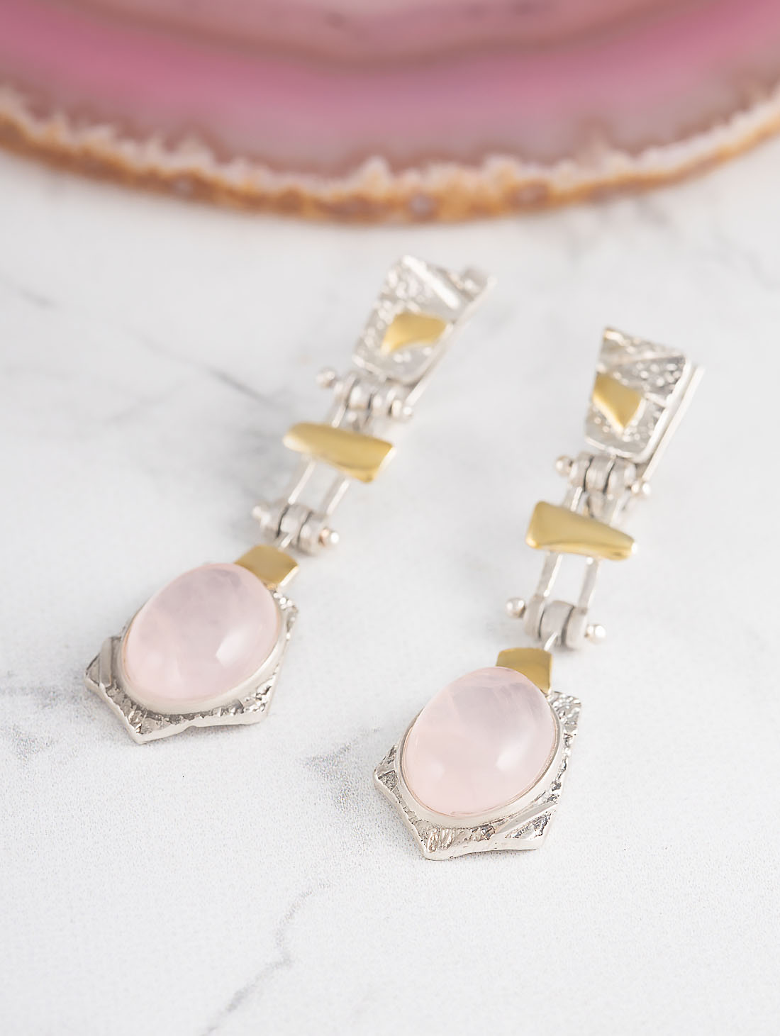 Err1189z Роз.кварц Серьги (Ag_925)