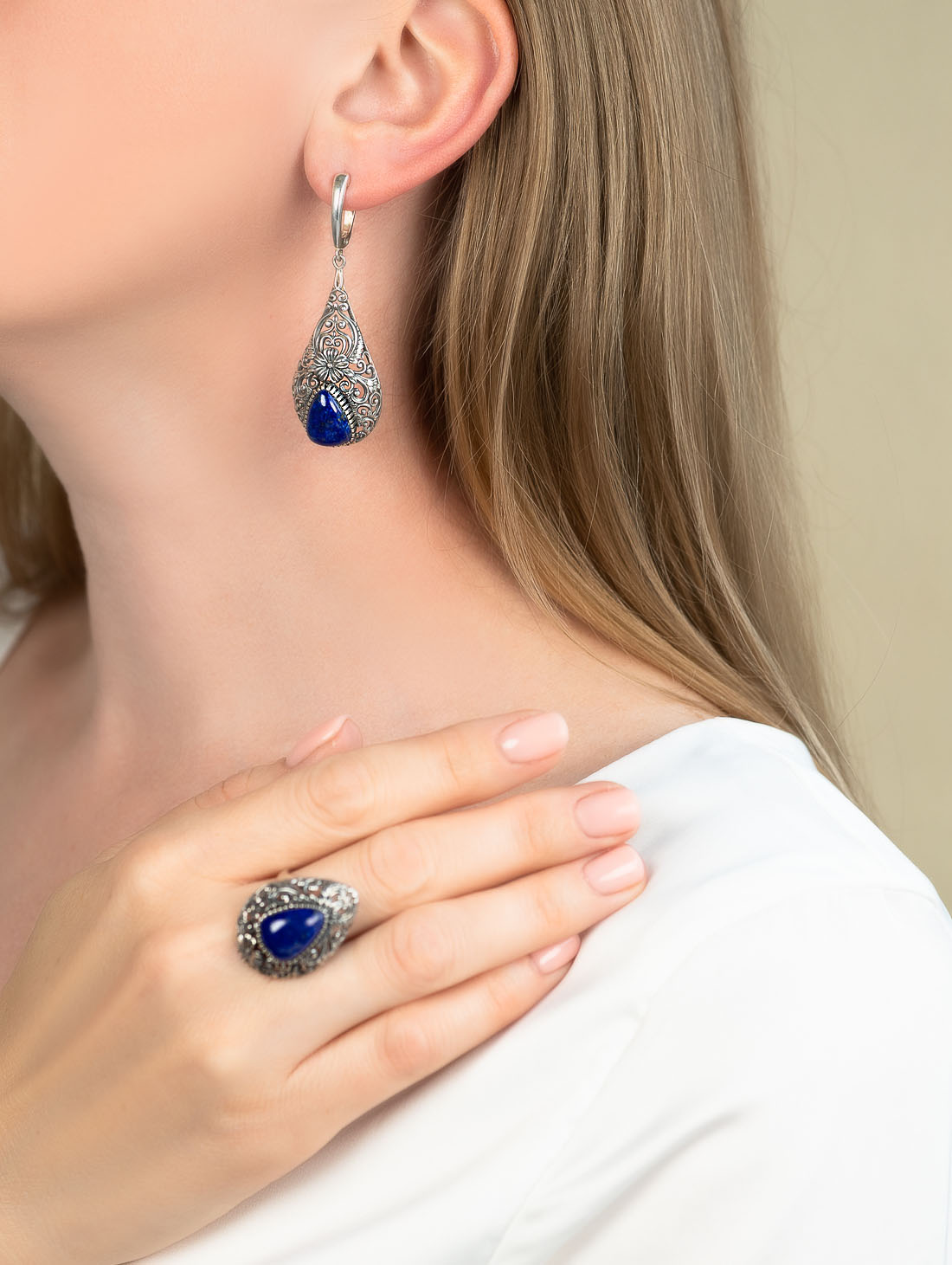 Rrr1475z Лазурит Кольцо (Ag 925)