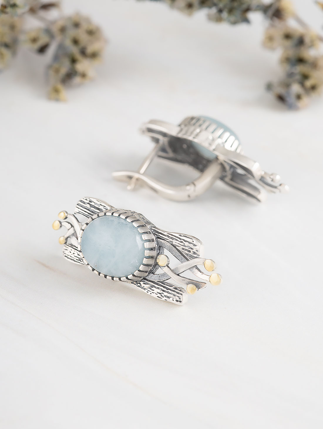 Err1497z Аквамарин Серьги (Ag 925)