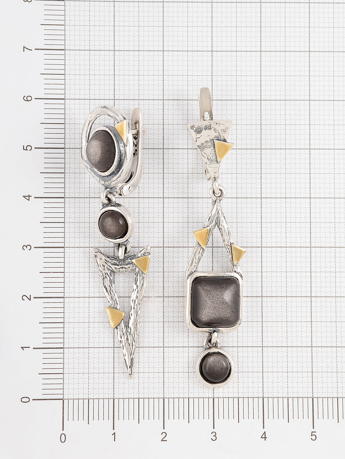 Err1238z Обсидиан Серьги (Ag 925)