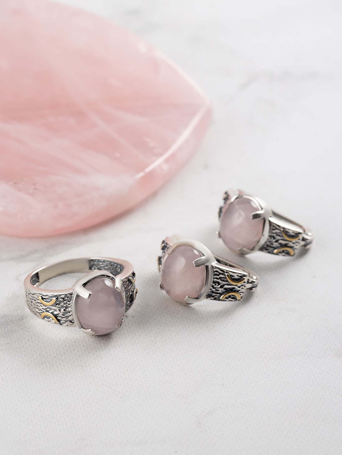 Err1474z Роз.кварц Серьги (Ag 925)