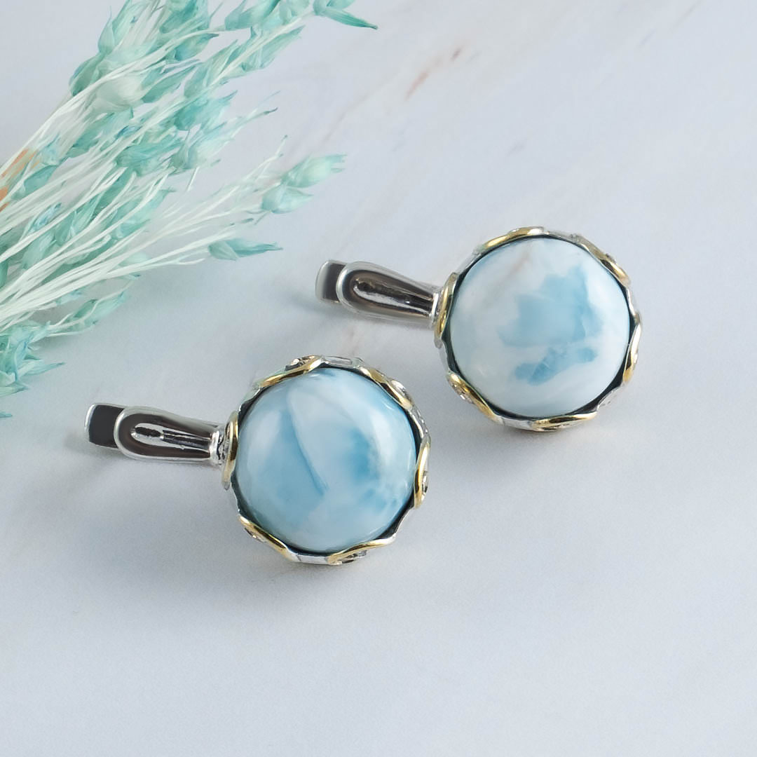 Err1351z Ларимар Серьги (Ag 925)