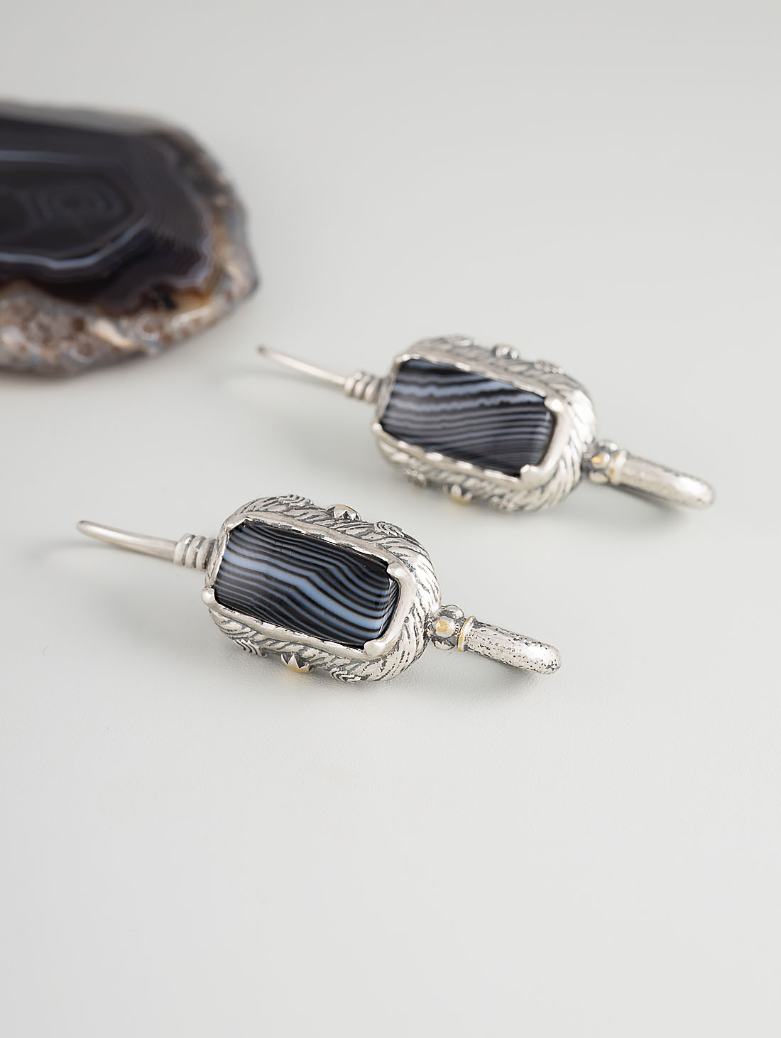 Err1350z Агат Серьги (Ag 925)