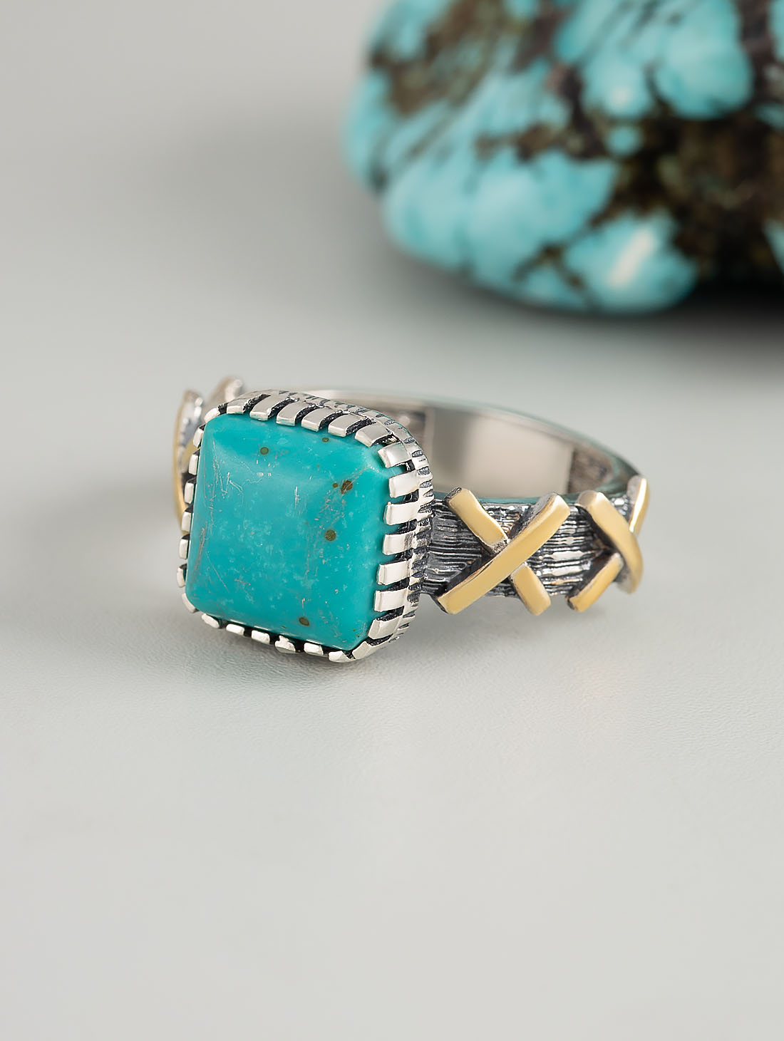 Rrr1506z Бирюза Кольцо (Ag 925)