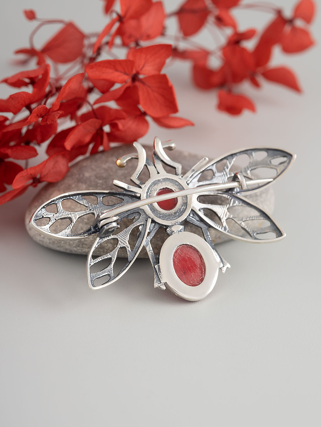 Brr1284z Коралл Брошь (Ag 925)