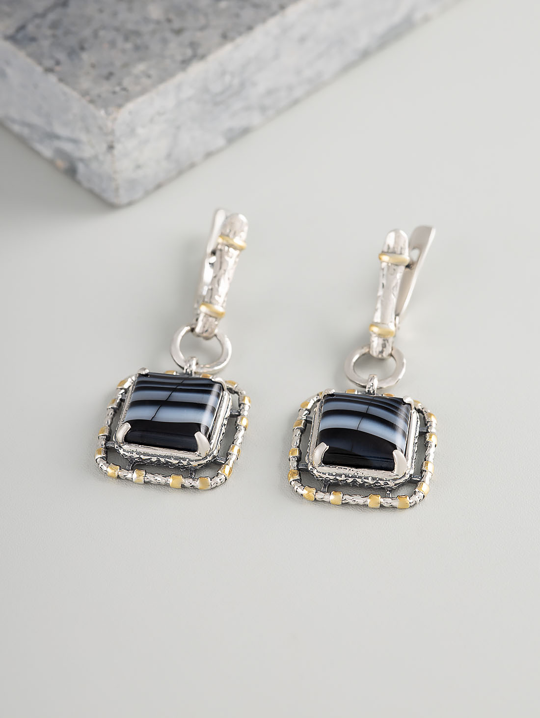 Err1324z Агат Серьги (Ag 925)