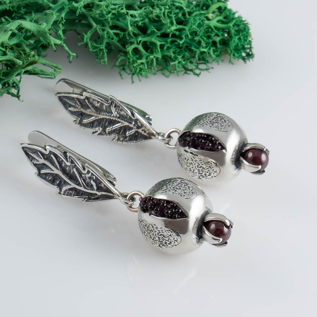 Err1153r Гранат Серьги (Ag_925)