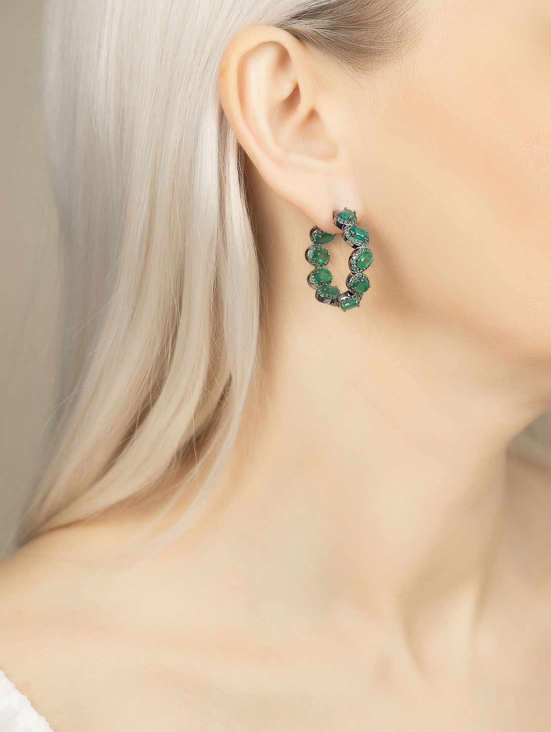 С0237А Агат Серьги (Ag 925)