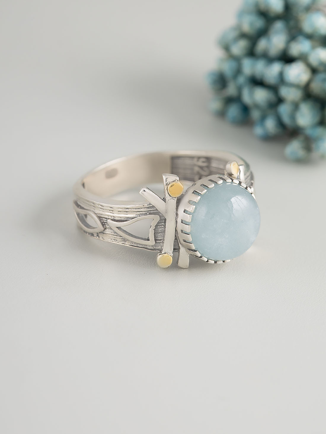 Rrr1491z Аквамарин Кольцо (Ag 925)