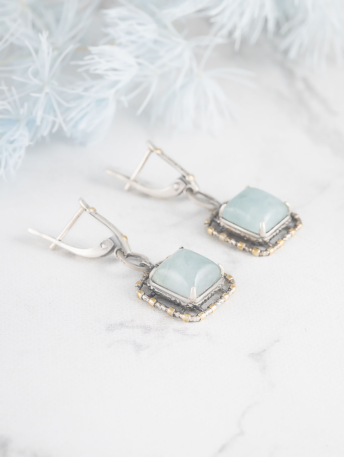 Err1324z Аквамарин Серьги (Ag 925)