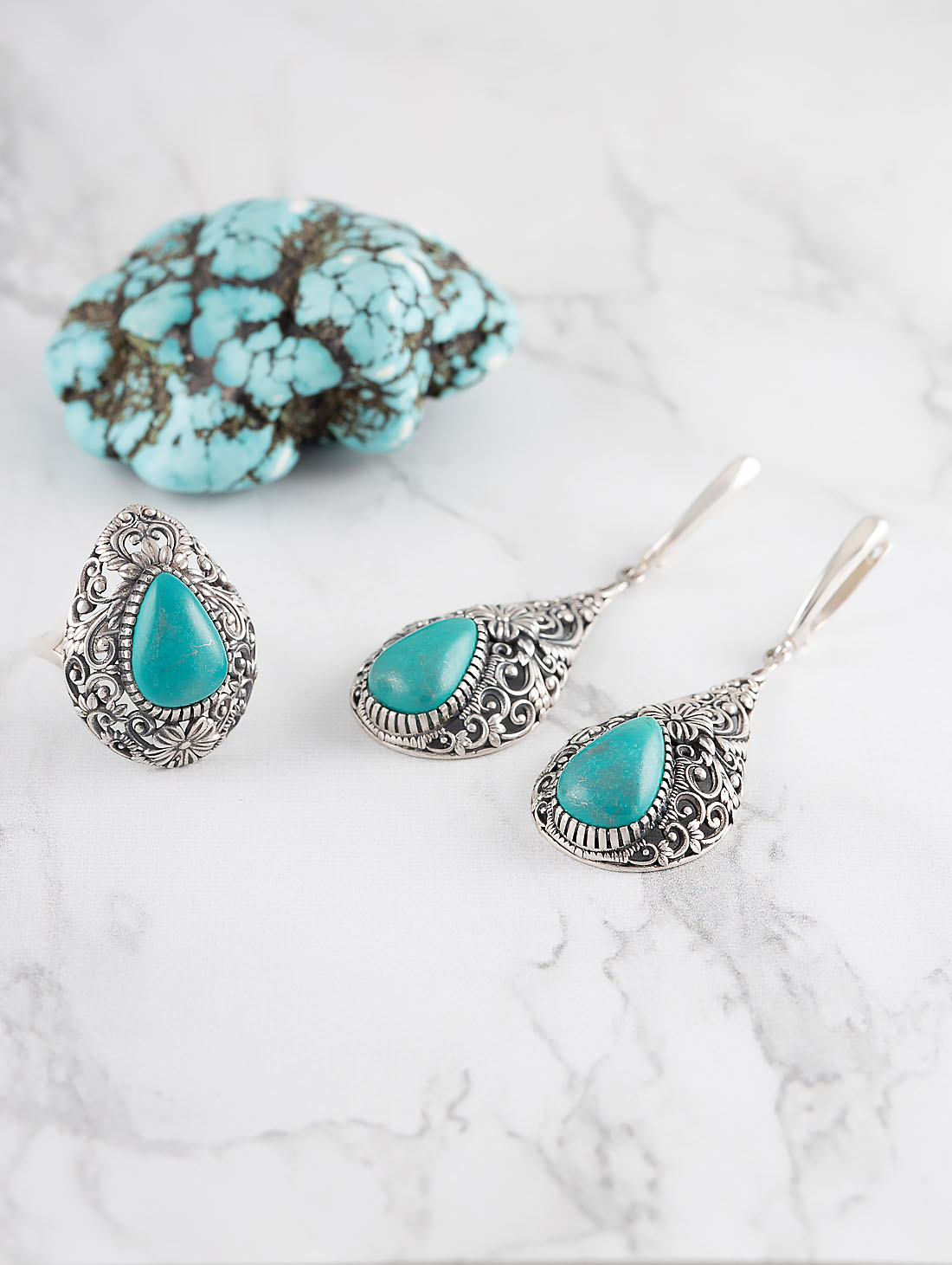 Err1475z Бирюза Серьги (Ag 925)