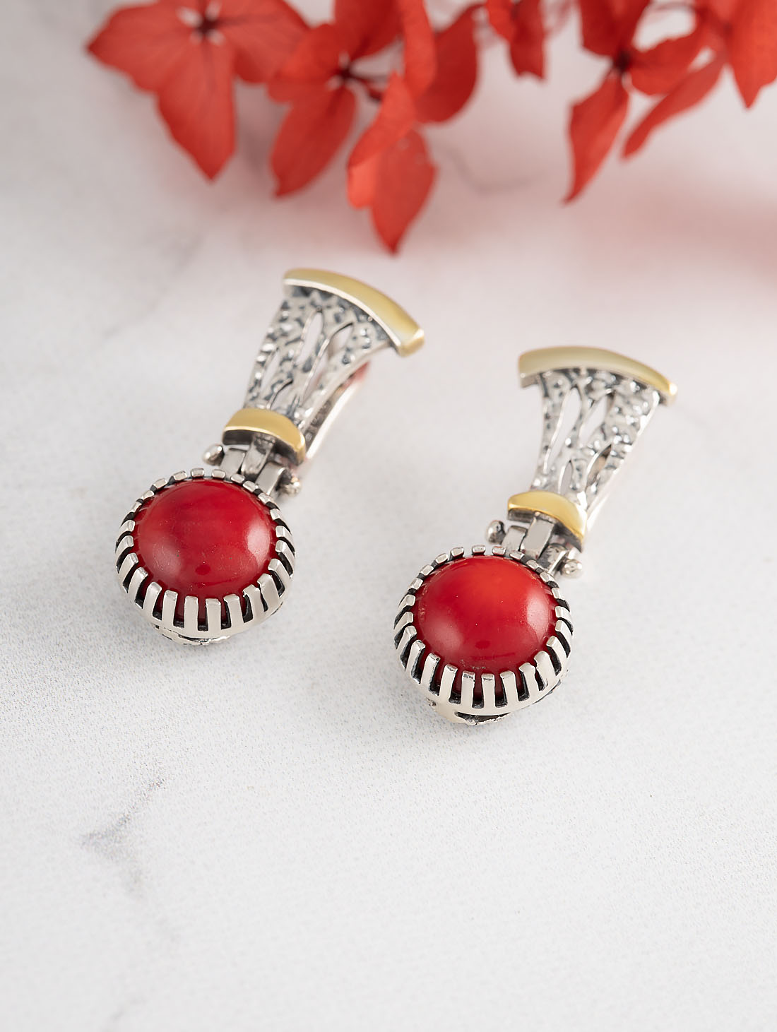 Err1503z Коралл Серьги (Ag 925)