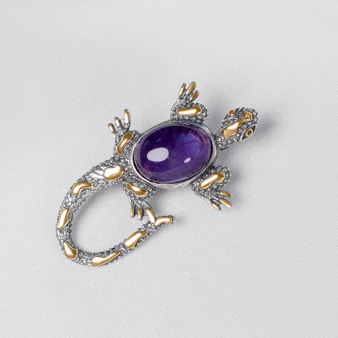 Brr1264z Аметист Брошь (Ag 925)