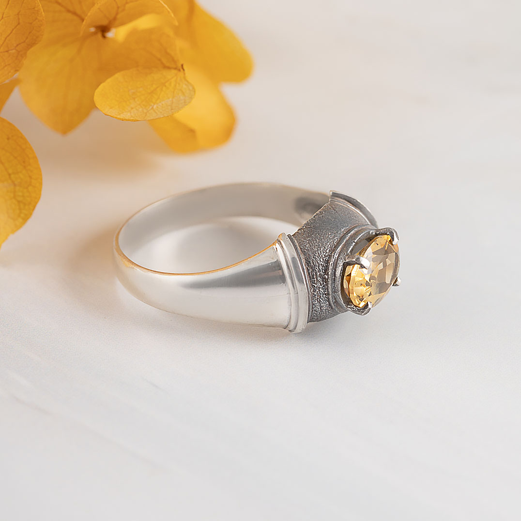 0226 Цитрин Кольцо (Ag 925)
