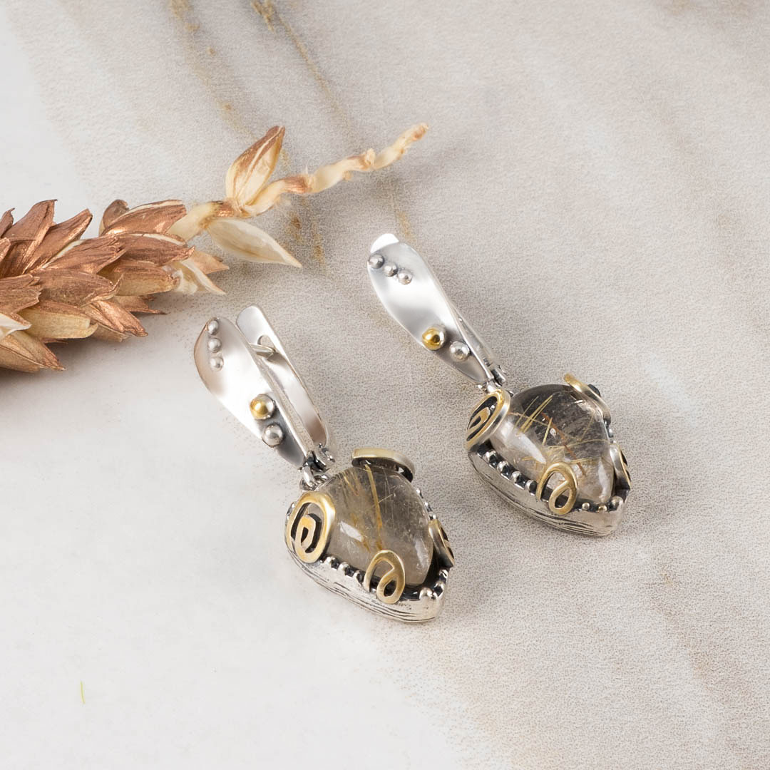 Err1454z Рутил Серьги (Ag 925)