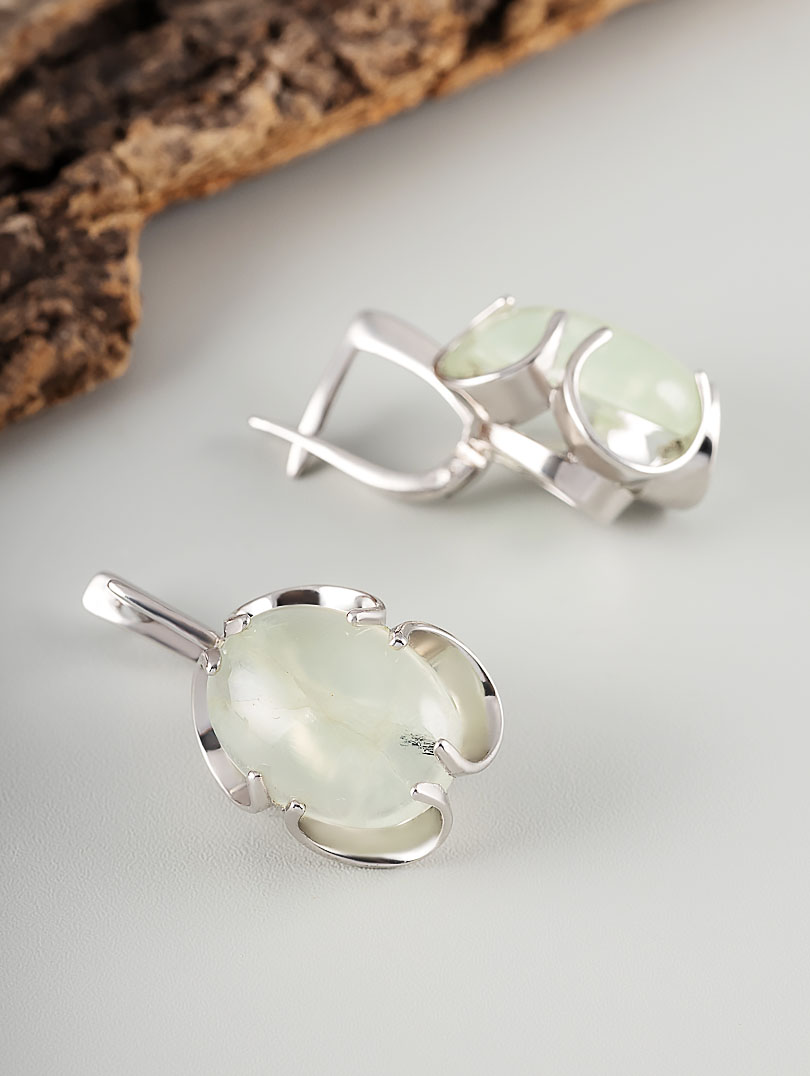 1231R Пренит Серьги (Ag 925)