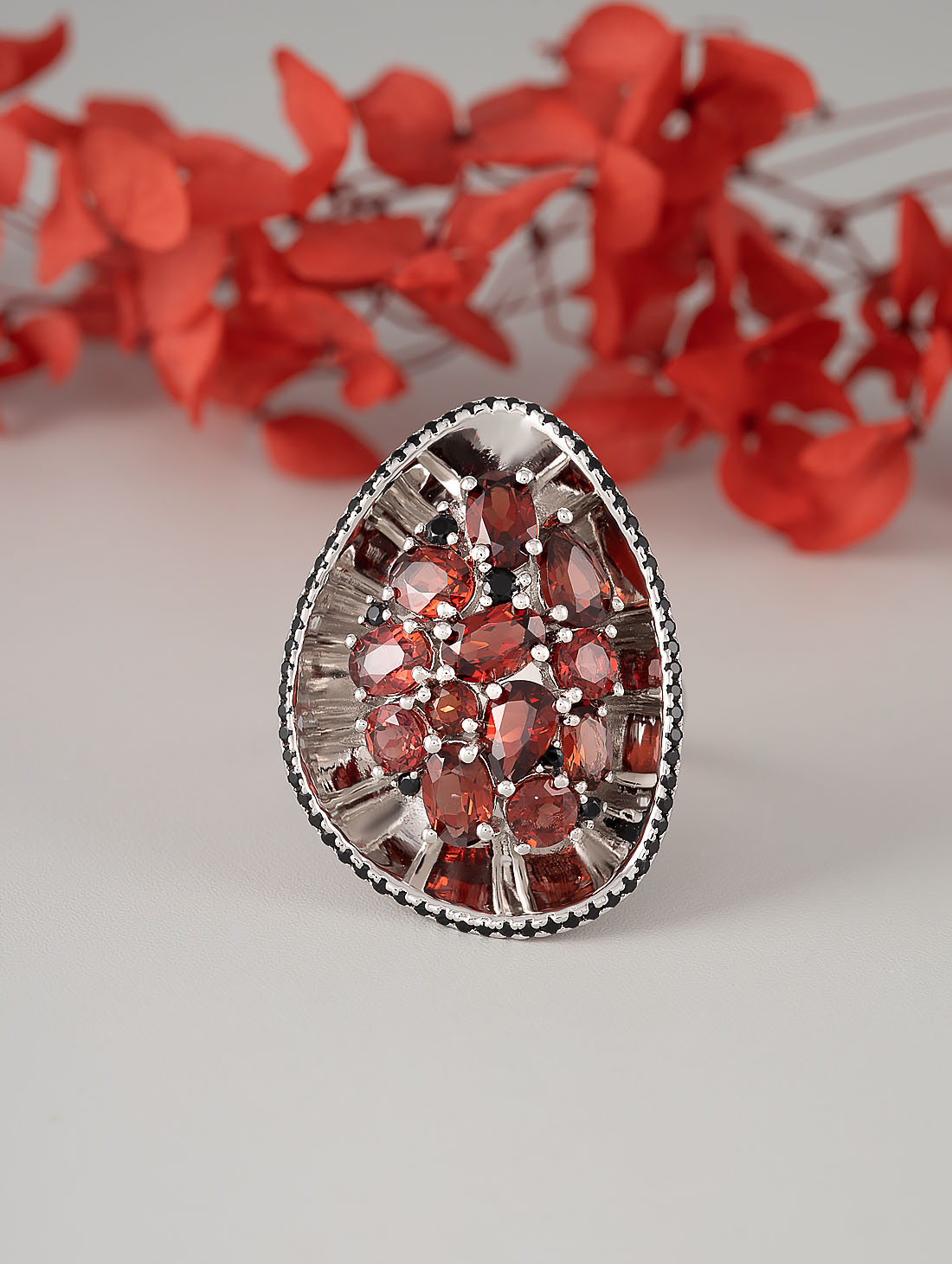 К0422G Гранат Кольцо (Ag 925)
