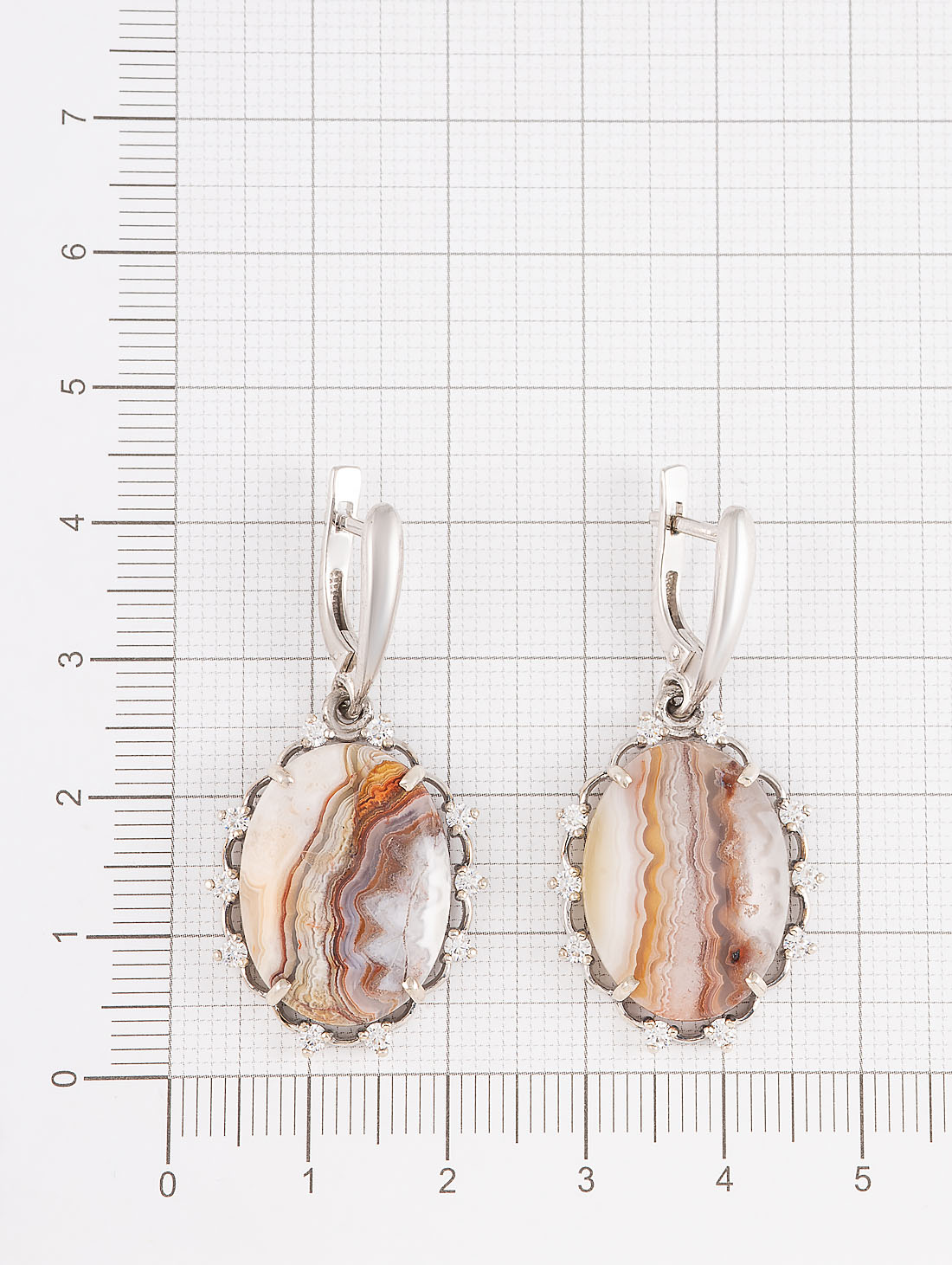 1554R Агат Серьги (Ag 925)