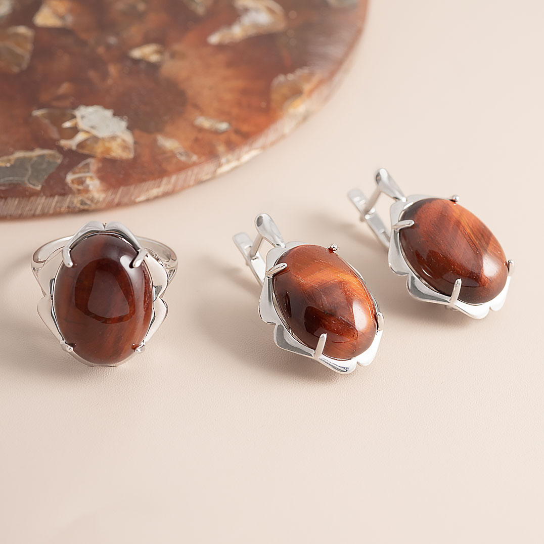 1575R Бычий глаз Серьги (Ag 925)