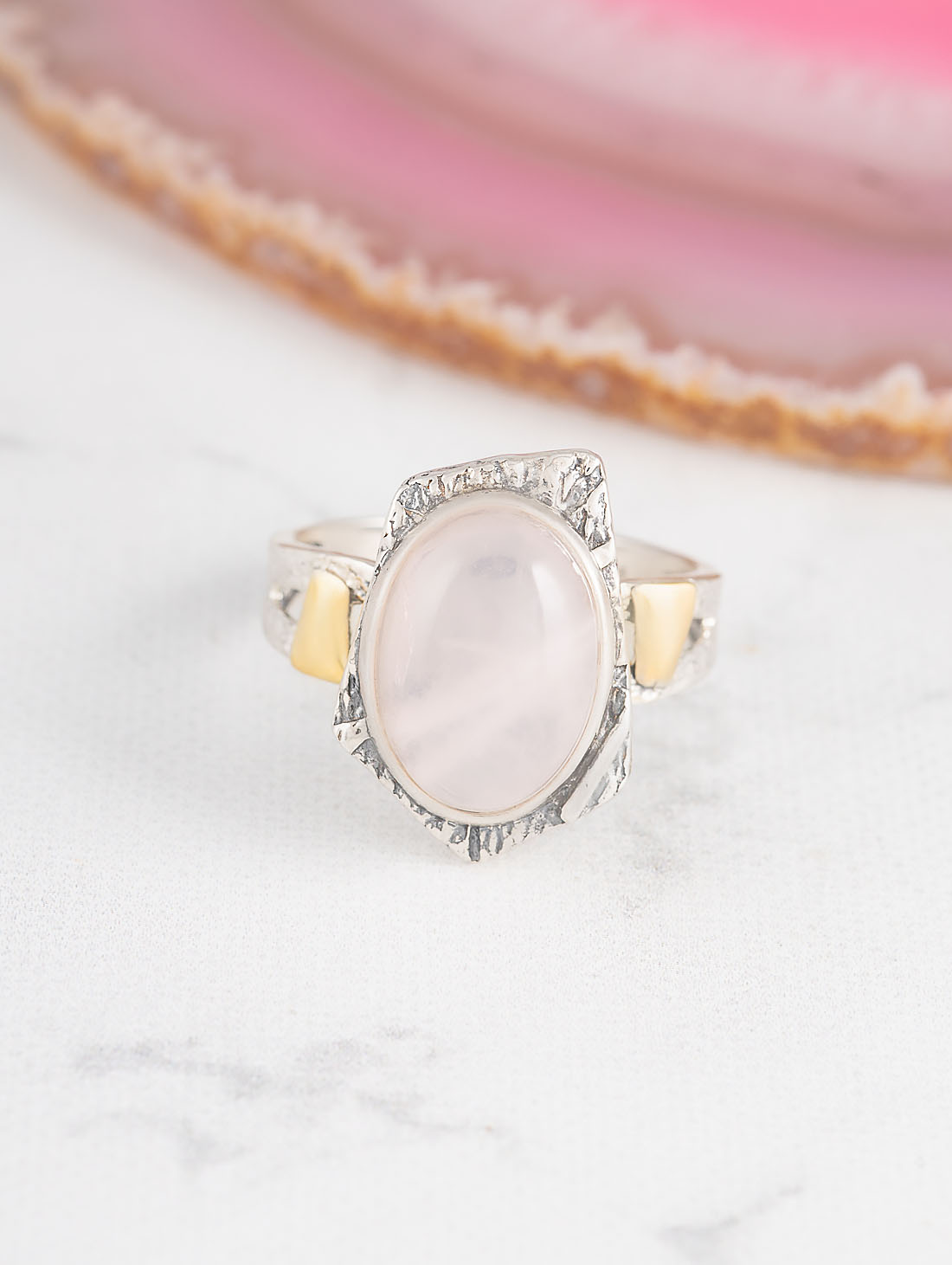 Rrr1189z Роз.кварц Кольцо (Ag_925)