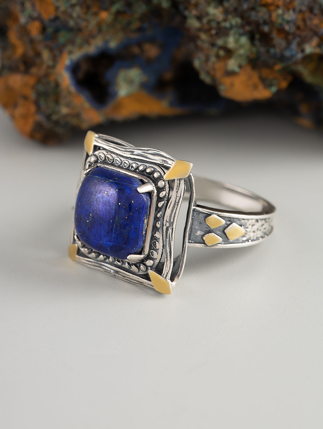 Rrr1340z Лазурит Кольцо (Ag 925)