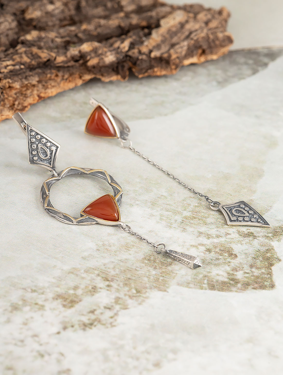 Err1199z Сердолик Серьги (Ag_925)