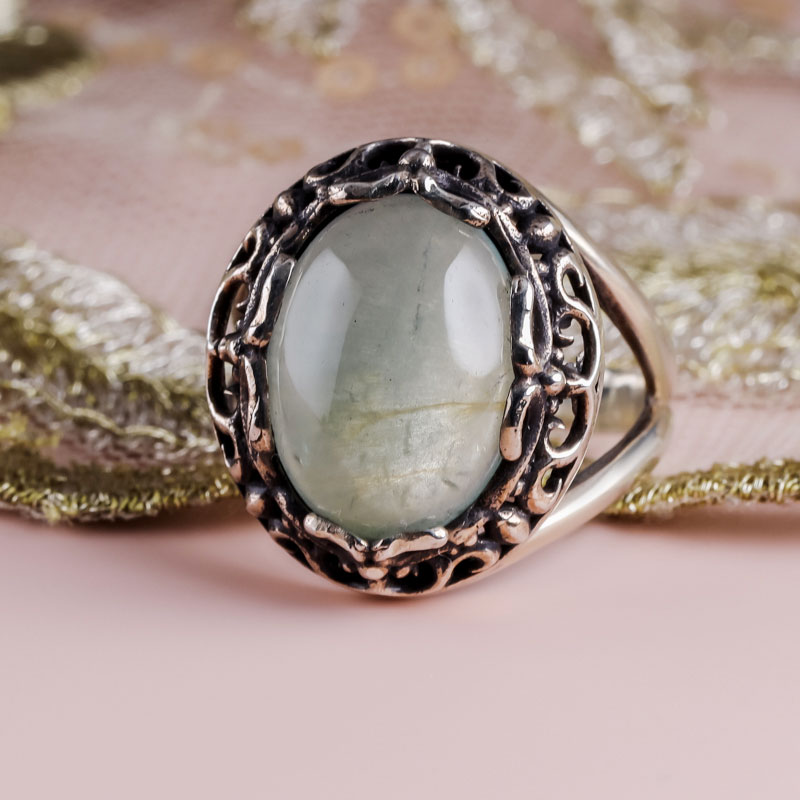 0493/аква Кольцо (Ag 925)