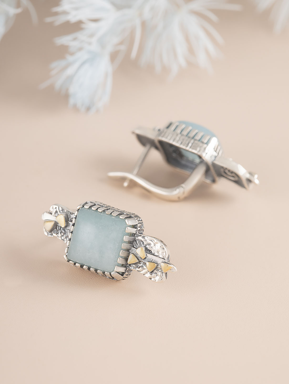 Err1493z Аквамарин Серьги (Ag 925)